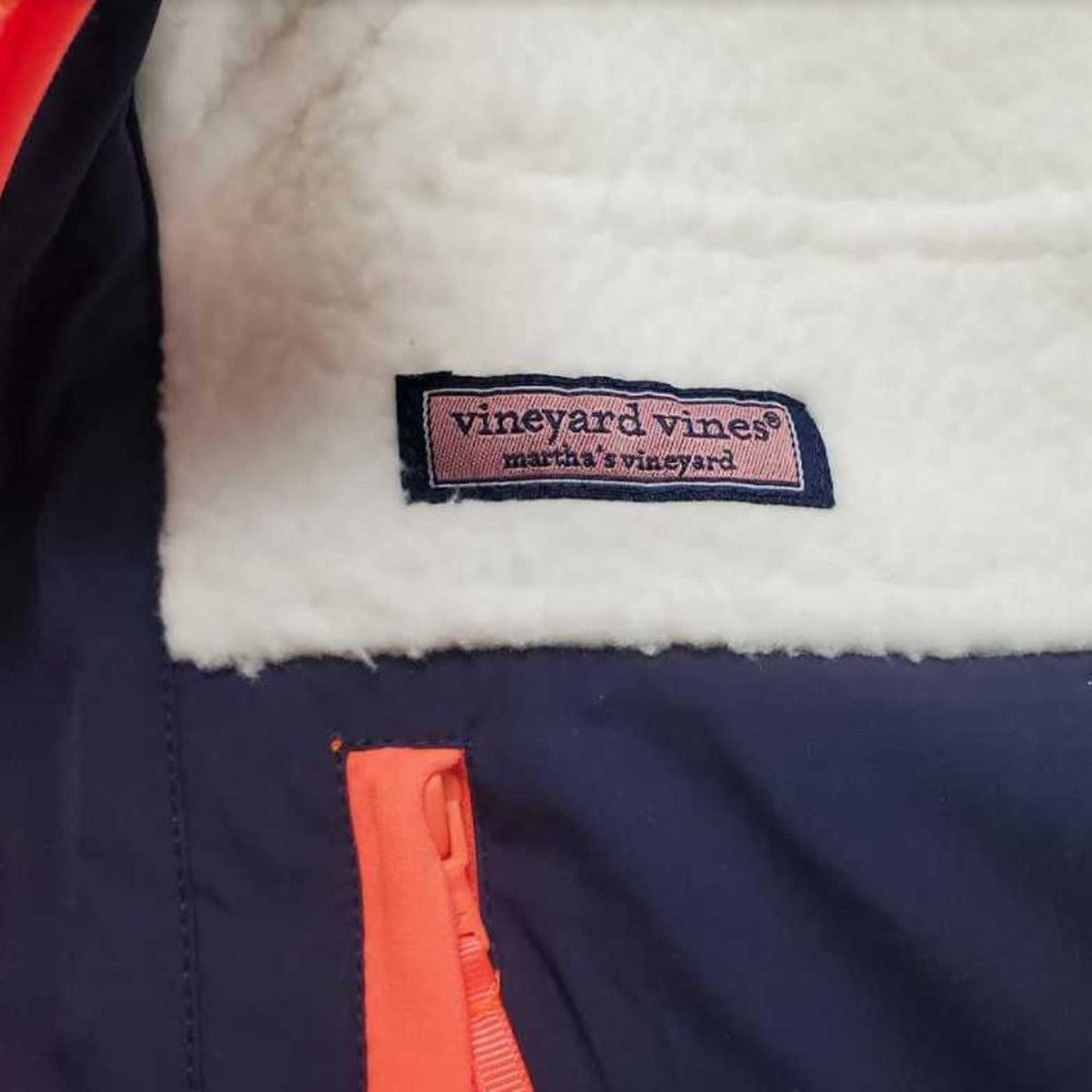 Womens  L  XL Vineyard Vines sherpa color-blocked SuperShep shep shirt sweater - Picture 4 of 10